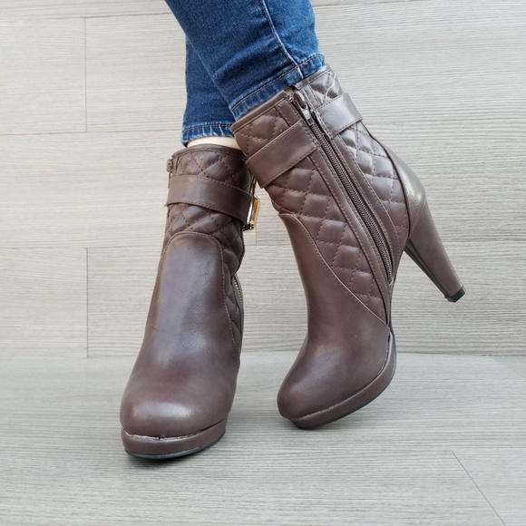 Platform High Heel Ankle Boots Fur inside-Z - Picture 3 of 8